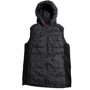 Zara Man Small Black Hooded Puffer Vest Fall Winter Cold Layer Warm Stylish